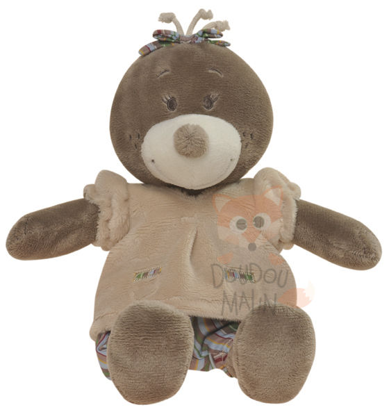 Noukies emma paco aldo soft toy mole brown beige 